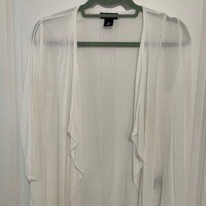 Nue Options Petite Medium Women White Open Cardigan